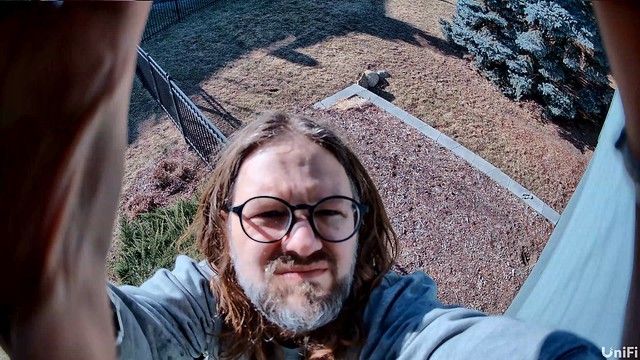 Resting dick face puts up a new garden camera