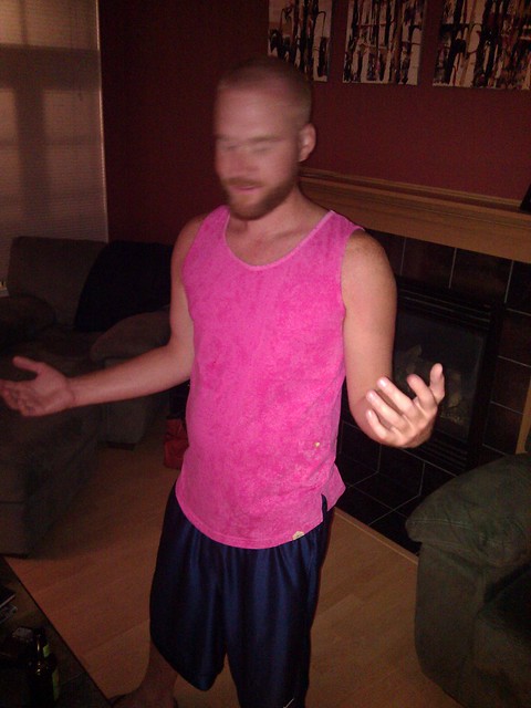 Red - wearing my new tank