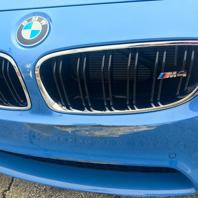 Bumper scuffs at the scene