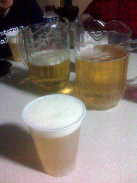 So we get a free pitcher for every game of broomball we win...