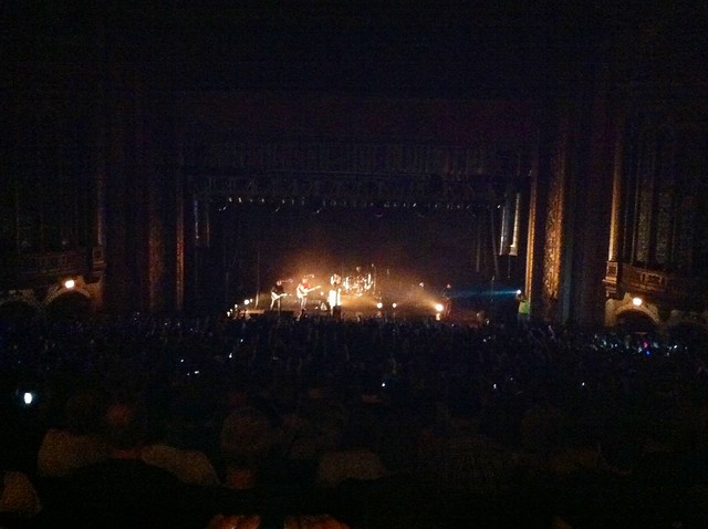 Standing up on some stacked monitors