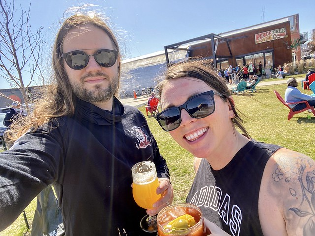 Got this girl on her bike. Second time having patio beer in a year.