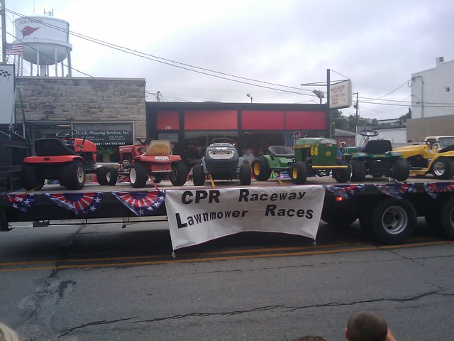 At the newton parade. Lawnmowers, yeah...