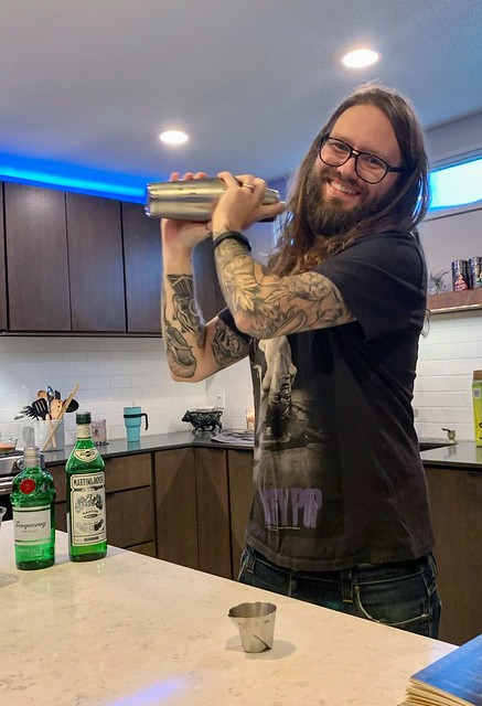 Making up a fresh batch of quarantinis. Staying in is weird.