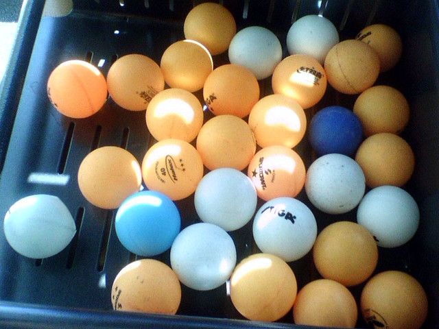 Ping Pong balls that were stuck on top of the light.