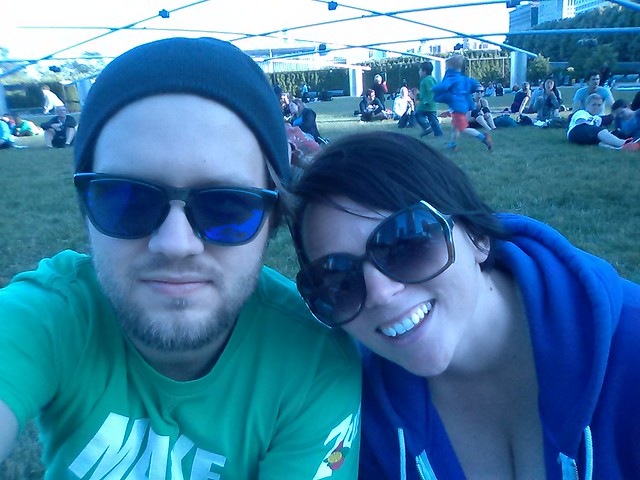 Chillin in the park, listening to some minimal electro music.