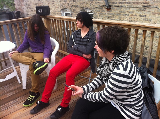 Chilling on the roof with Kari and the cousins. Love having family in town.