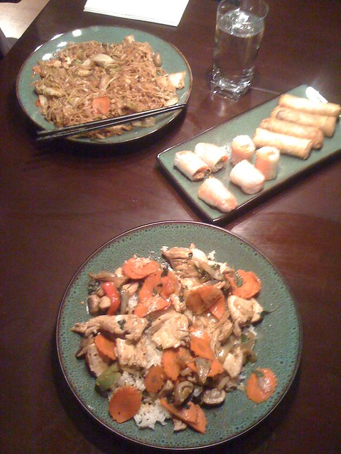 Havin some takeout Thai food, then hangin Christmas up.