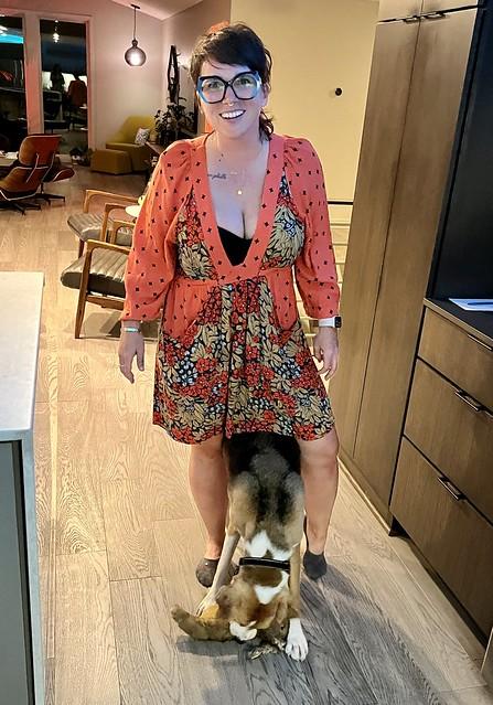 Durby likes to hang between peoples legs