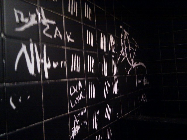 Markings on the Bathroom Wall at Sips