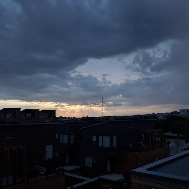 Cloudy sunset from the roof deck