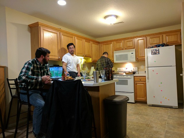 Eating lots of meat at Nathan's