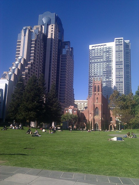 Lunch in the Yerba Buena gardens