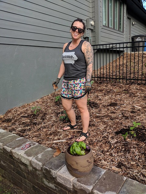 Planting her first garden