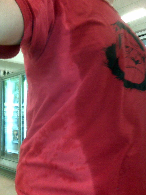 The only dry spot on my body after sprinting through a monsoon