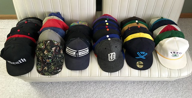 Cleanin closets... Got a few hats.