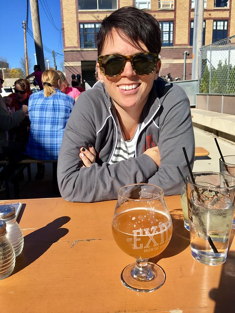 Lunch break. On a patio. In November.