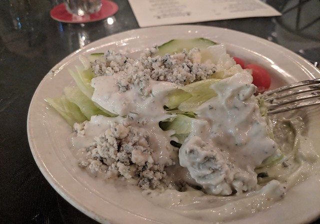 Got a wedge salad. It came with a bit of bleu cheese.