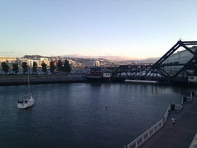 Draw Bridge, Hills, and Fog