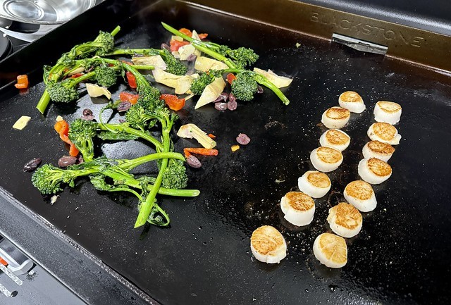 Cooking dinner on a blackstone is like cooking on a work bench, if your work bench could cook.