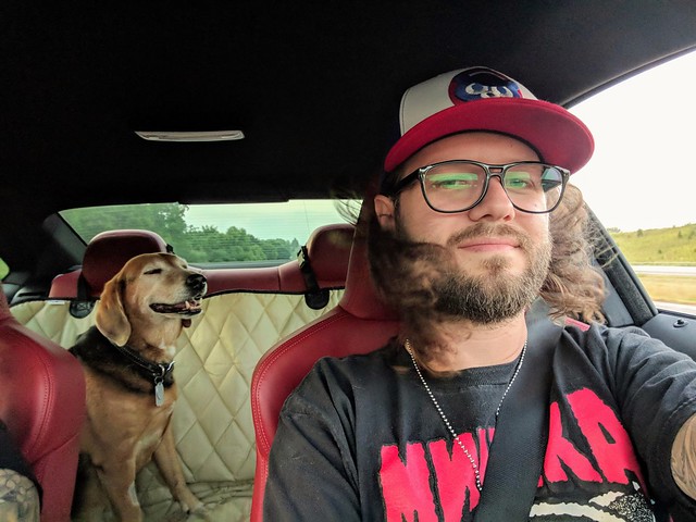 Enjoying a Sunday sunset cruise. 80mph wind in our faces.