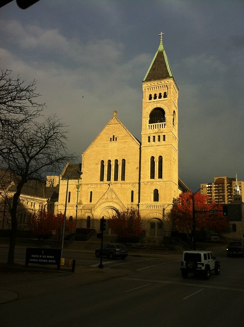 A bright church on the way out of Des Moines