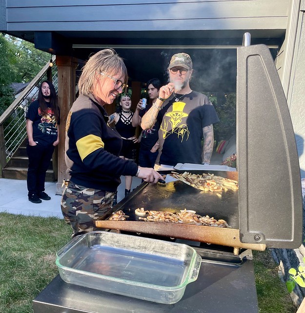 Cookin up some fries and onions