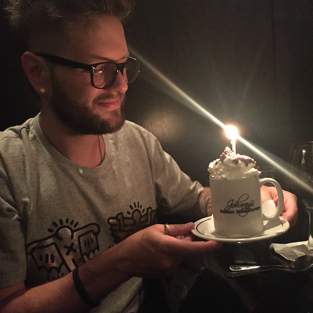 Birthday dessert with mom and rod