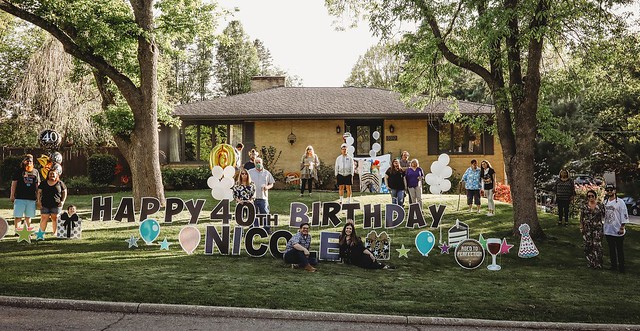 Socially Distanced Birthday party people