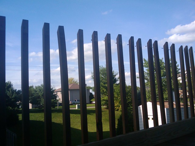 And the new deck railing construction begins.