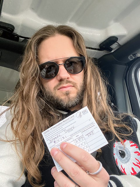 You’re supposed to take a photo of this, right? First covid vaccine shot down.