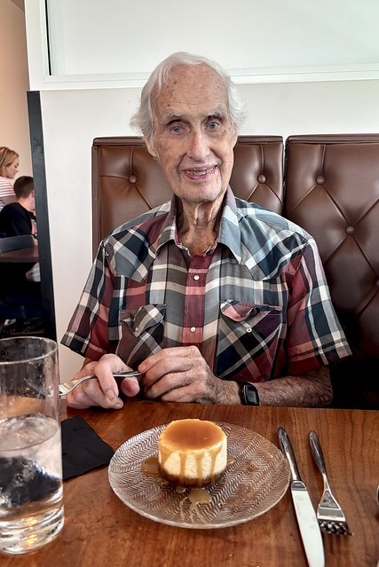 A little salted caramel cheesecake for his 90th