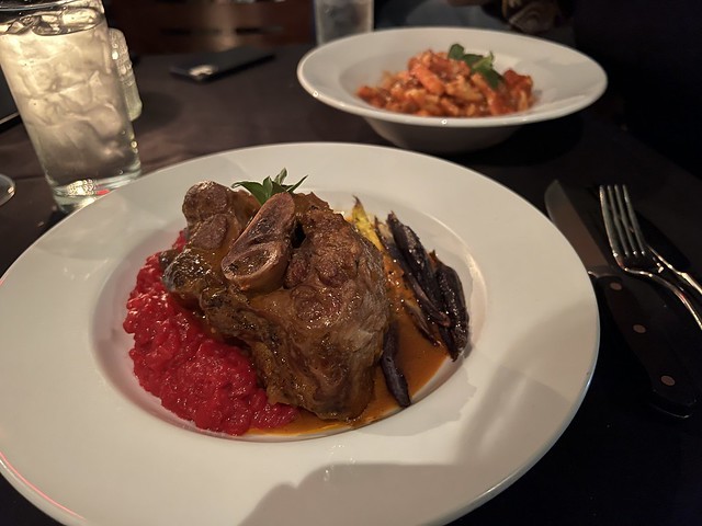 Osso Bucco with beet risotto. Incredible.