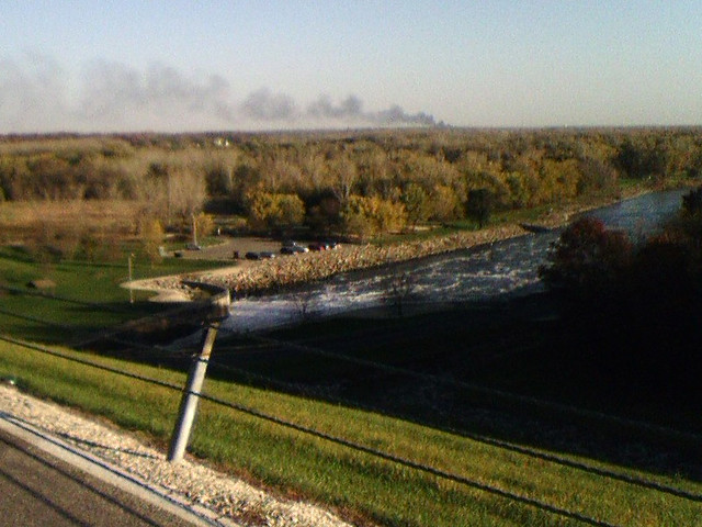 Barton Solvents Explosion from the Saylorville Dam