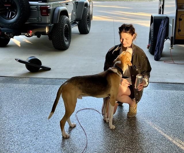 Emily just showed up on her one wheel