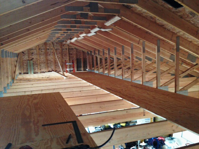 Flooring the attic in Jeff's garage