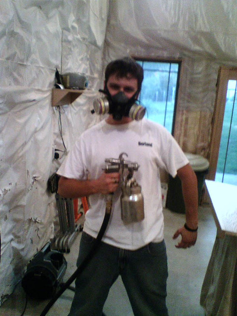 Just got done spraying the shelves