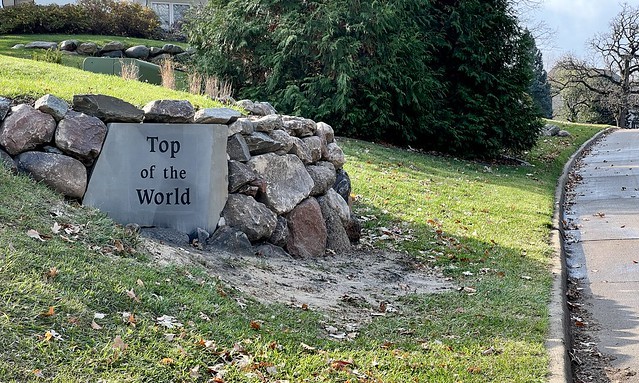 A neighbor down my street had a boulder wall installed with this custom engraved stone mounted in...