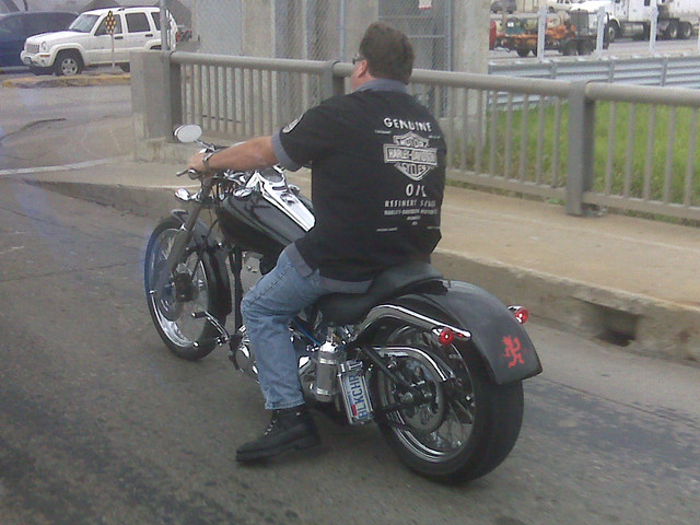 This dude had a hatchetman on his motorcycle