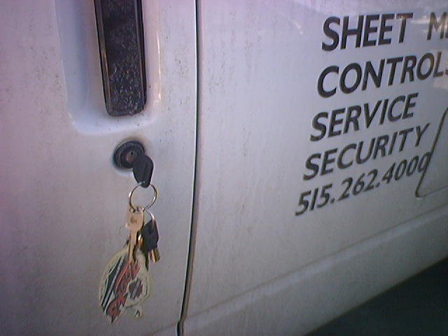 This van had it's keys left in the door in our parking lot...