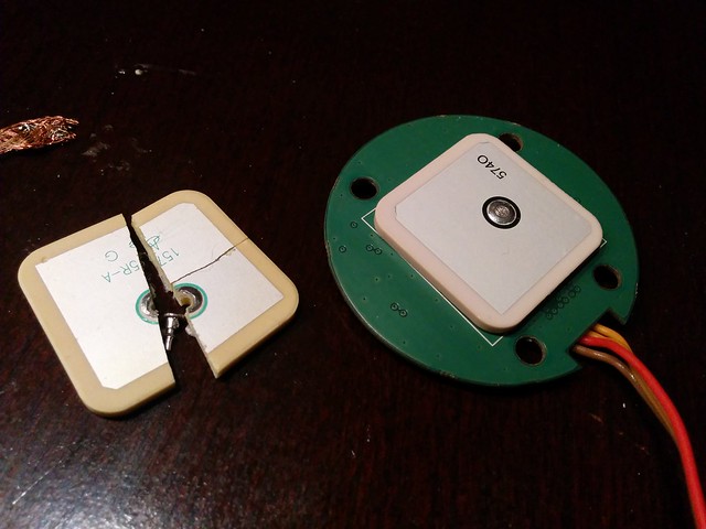 Drone GPS Antenna replacement install. Fingers crossed.