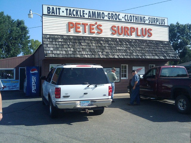 Pete's Surplus.. I almost bought a lot of camo and fake grenades here... but I just got a dewski instead.