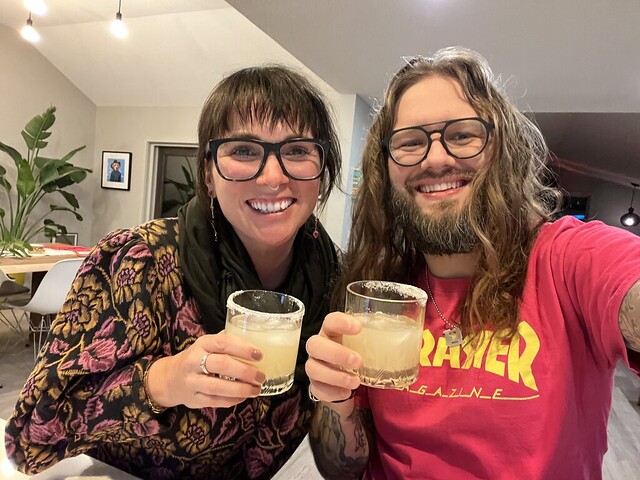 Kari's parents sent us a bunch of fruit... so we made some fresh squeezed salty dogs