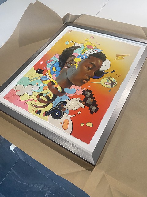 New Kayla Mahaffey piece framed by Moberg Gallery