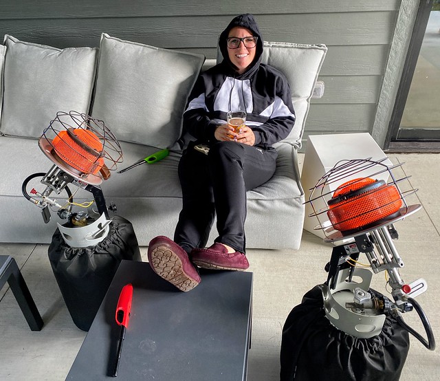 A totally normal way to hang on your patio