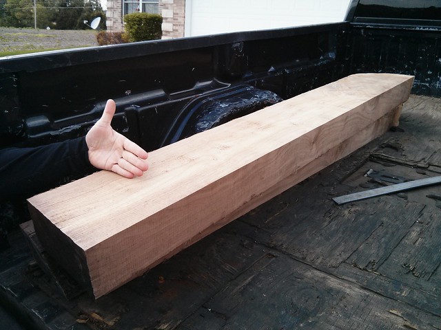 So I just got this beautiful walnut log... I want to turn it into a skateboard rack, but that alm...