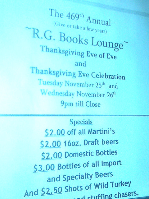 469th Annual R.G. Books Thanksgiving Eve Celebration