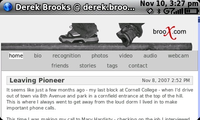 Screenshot from the Sidekick LX Browser