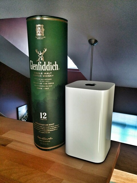 Traded in a Glenfiddich tube full of change for an Apple tube full of wifi.