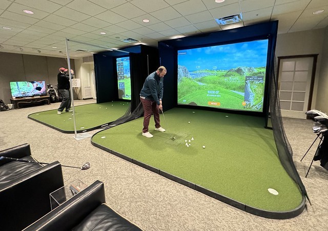 Bout to do a little sim golfing with Evan and Cullen